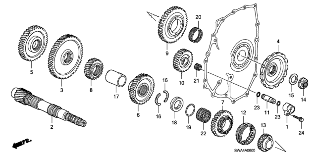 2011 Honda CR-V AT Countershaft Diagram