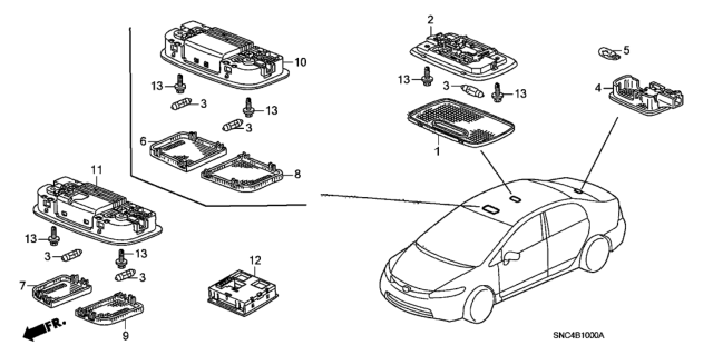 2011 Honda Civic Interior Light Diagram