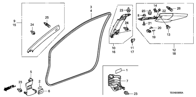 2008 Honda Accord Cap, RR. Pillar *NH686L* (QP LIGHT WARM GRAY) Diagram for 84132-TE0-A01ZA