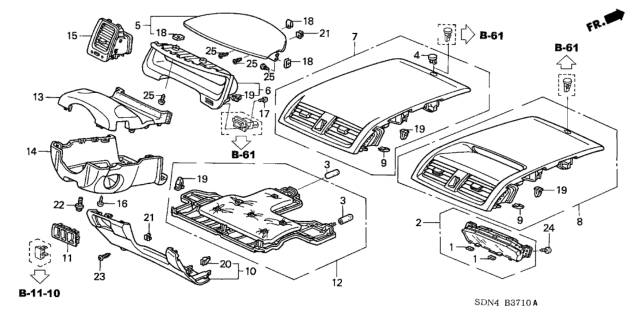 2005 Honda Accord Panel (Upper) *NH482L* (UA BLACK METALLIC) Diagram for 77275-SDA-L41ZA