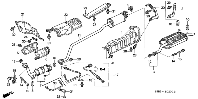 2004 Honda Civic Converter Diagram for 18190-PZA-L00