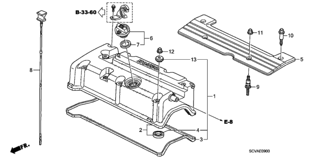 2009 Honda Element Cylinder Head Cover Diagram