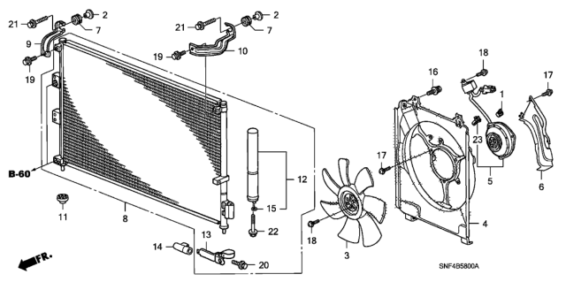 2006 Honda Civic A/C Condenser Diagram