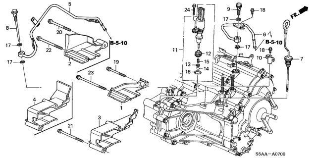 2004 Honda Civic AT ATF Pipe - Speed Sensor Diagram