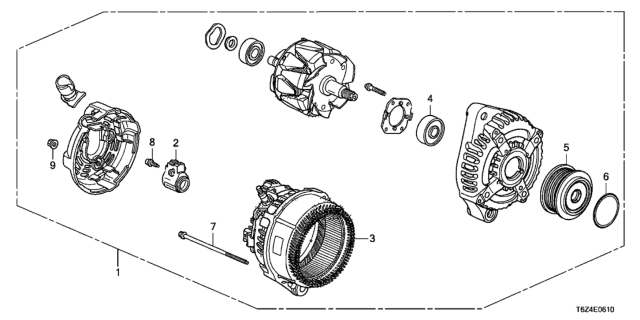 2019 Honda Ridgeline Alternator (Denso) Diagram