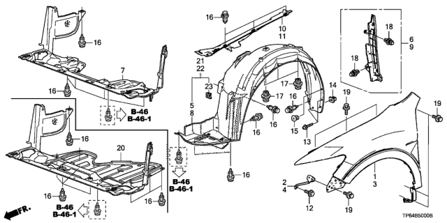 2013 Honda Crosstour Front Fenders Diagram