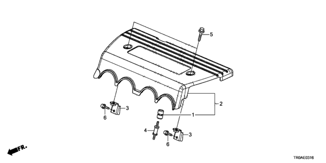 2013 Honda Civic Engine Cover (2.4L) Diagram