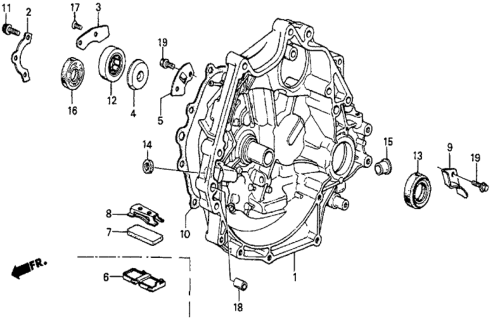 1987 Honda Prelude 2 Door DX KA 5MT MT Clutch Housing Diagram