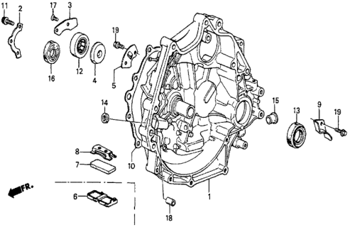 1985 Honda Prelude MT Clutch Housing Diagram