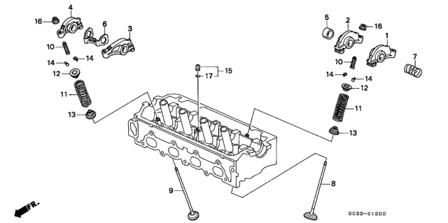 2000 Honda Civic Valve - Rocker Arm Diagram