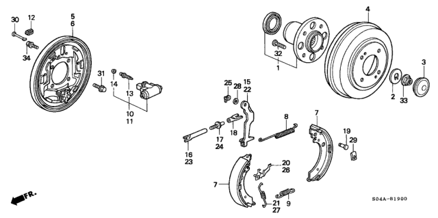 1999 Honda Civic Rear Brake Diagram