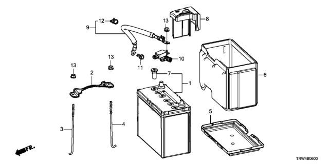 2021 Honda Clarity Plug-In Hybrid Plate (B24) Diagram for 31512-TRW-000