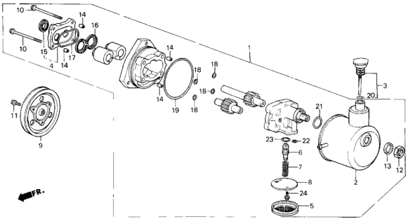 1987 Honda Civic P.S. Pump Components Diagram