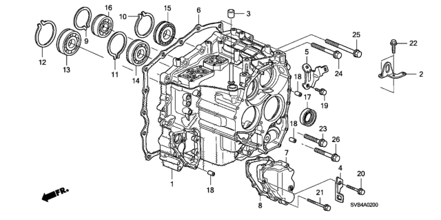 2010 Honda Civic 2 Door EX-L (NAVIGATION) KA 5AT AT Transmission Case Diagram