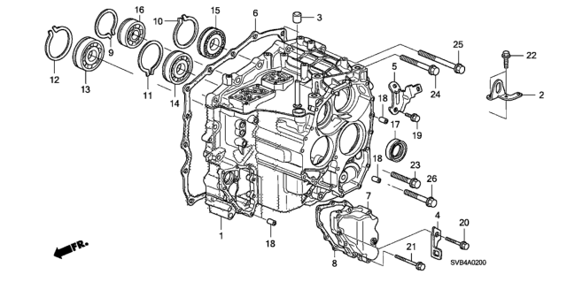 2011 Honda Civic AT Transmission Case Diagram