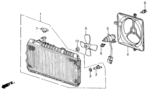 Motor, Cooling Fan Diagram for 19030-PE0-307