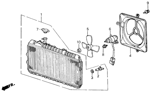 1984 Honda Civic Valve, Drain (Denso) Diagram for 19011-PC0-003