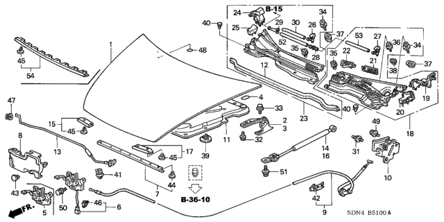 2006 Honda Accord Engine Hood Diagram