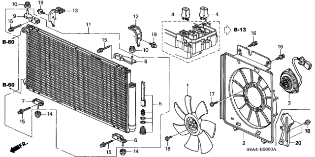 2004 Honda CR-V A/C Condenser Diagram