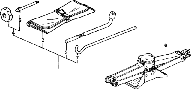 1991 Honda Civic Tools - Jack Diagram