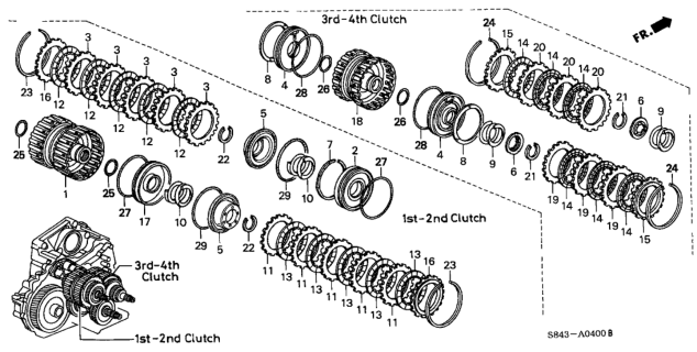 2000 Honda Accord Plate, Clutch (2.3) Diagram for 22543-PAX-003