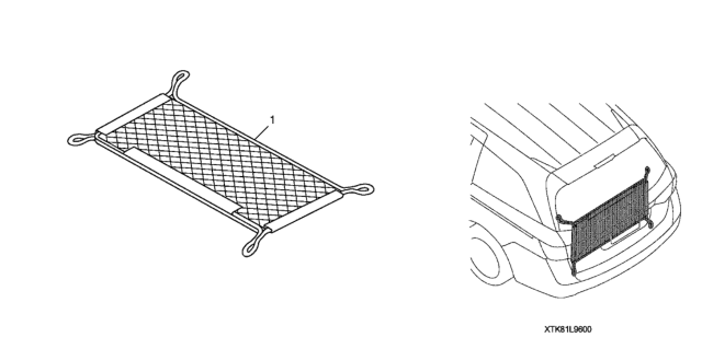 2016 Honda Odyssey 5 Door SE KA 6AT Cargo Net Diagram
