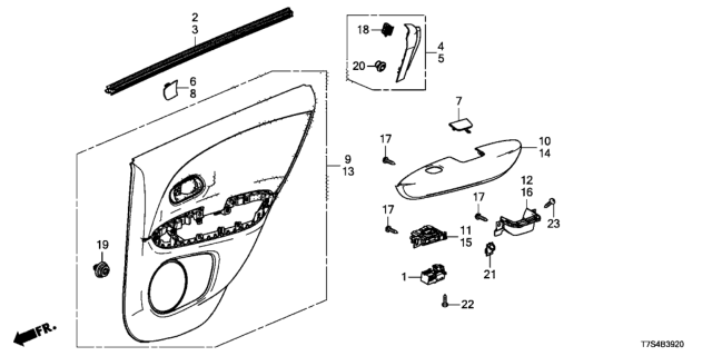 2018 Honda HR-V Rear Door Lining Diagram