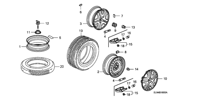 2007 Honda Fit Disk, Aluminum Wheel (15X6Jj) (Kosei) Diagram for 42700-SLN-A92