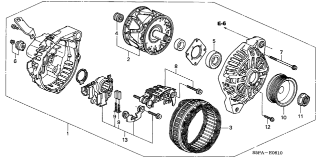 2005 Honda Civic Alternator (Mitsubishi) Diagram