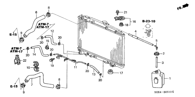 2000 Honda Odyssey Hose, Water (Lower) Diagram for 19502-P8A-A00