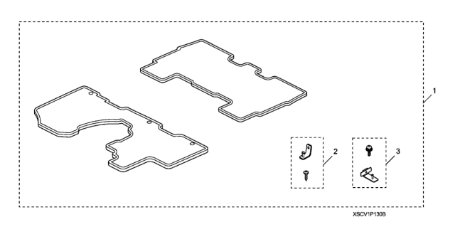 2010 Honda Element 5 Door EX (4WD) KA 5AT All Season Floor Mat Diagram