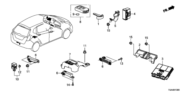 2015 Honda Fit Bracket, Smart Power Control Diagram for 38321-T5R-A00