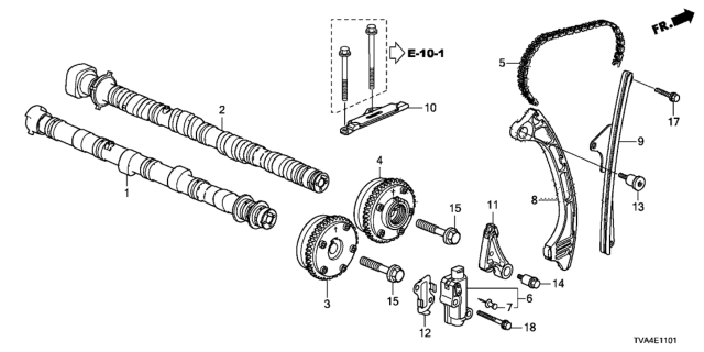 2020 Honda Accord Camshaft - Cam Chain (2.0L) Diagram