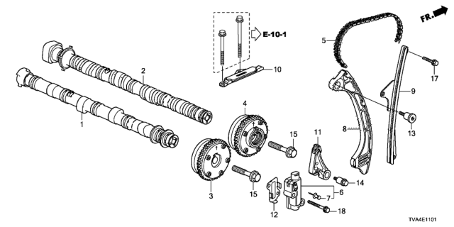 2019 Honda Accord Camshaft - Cam Chain (2.0L) Diagram