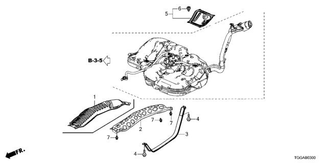 2021 Honda Civic 5 Door EX KA CVT Fuel Tank Guard Diagram