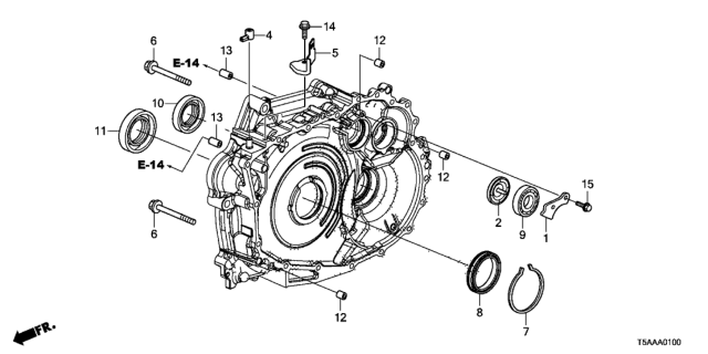 2020 Honda Fit AT Torque Converter Case Components Diagram