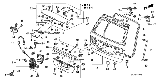 2006 Honda Odyssey Tailgate Diagram