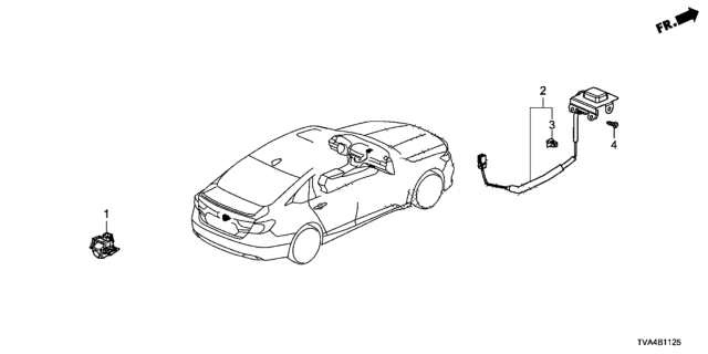 2018 Honda Accord Antenna Assembly, Gps Diagram for 39835-TVA-A01