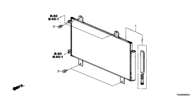 2015 Honda Fit A/C Condenser Diagram