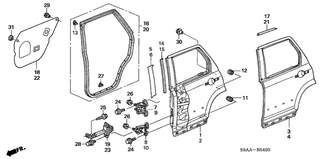 2006 Honda CR-V Clip Diagram for 72311-S10-003