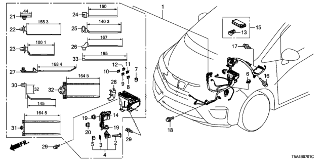 2015 Honda Fit Wire Harness, L. Cabin Diagram for 32120-T5R-A40