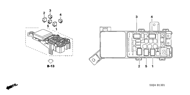 2005 Honda Odyssey 5 Door LX KA 5AT Control Unit (Engine Room) Diagram 2