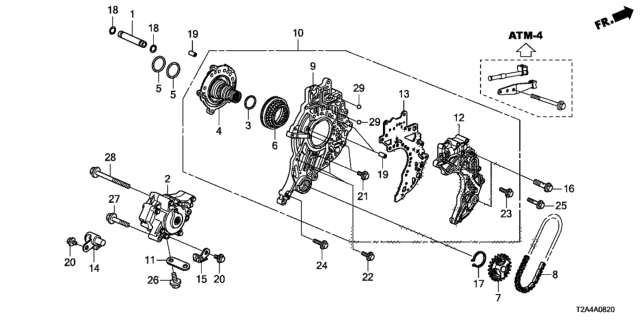 2014 Honda Accord Pump Assembly, Oil Diagram for 25100-5LJ-003