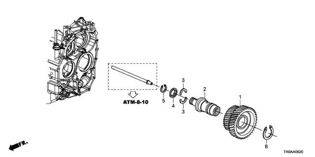 2013 Honda Civic 4 Door EX-L KA 5AT AT Idle Shaft Diagram
