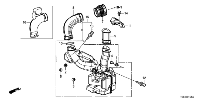 2013 honda civic shop air intake hose