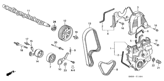 1998 Honda Odyssey Camshaft - Timing Belt (2.3L) Diagram