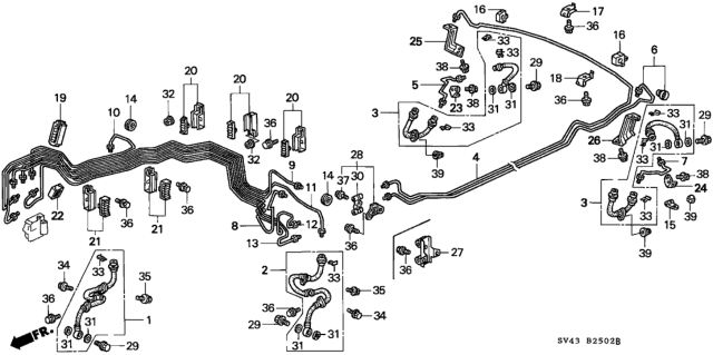 1996 Honda Accord Pipe V, Brake Diagram for 46375-SV7-A50