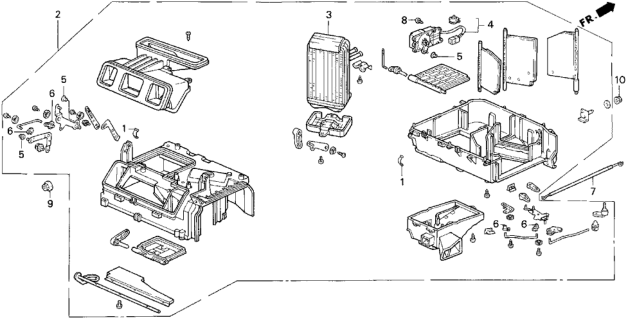 1994 Honda Del Sol 2 Door V-TEC KA 5MT Heater Unit Diagram