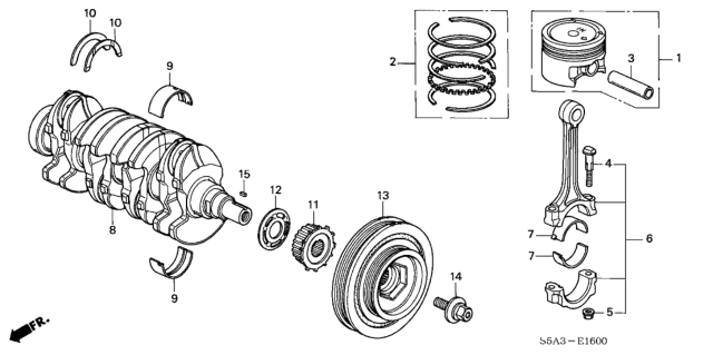 2004 Honda Civic Piston - Crankshaft Diagram