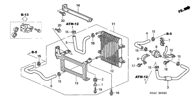 2005 Honda Civic ATF Cooler Diagram